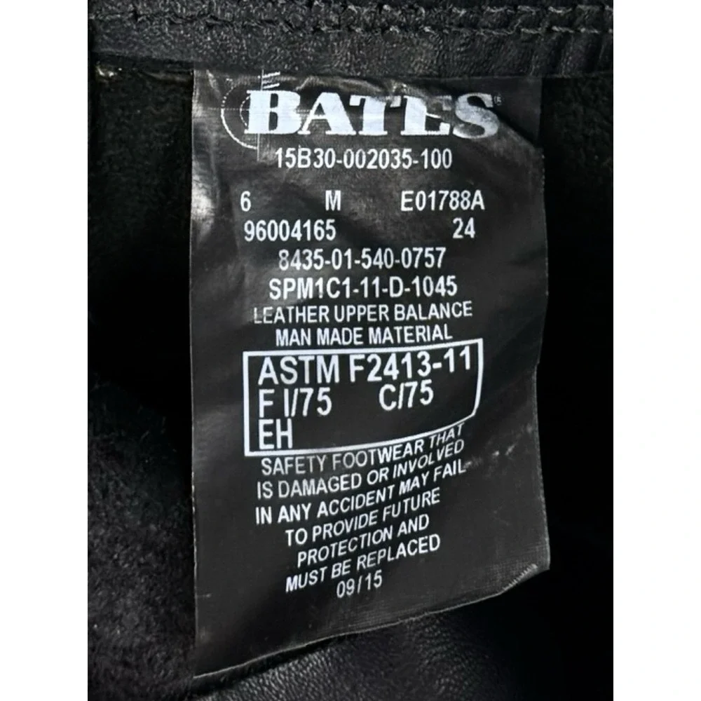 Bates DuraShock Steel Toe Work Boots Mens Size 6 M US Leather Vibram USA Black